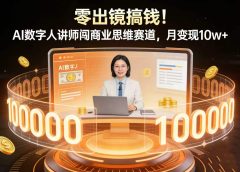 零出镜搞钱！AI 数字人讲师闯商业思维赛道，月变现 10w+