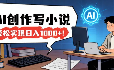 26年最新风口项目，AI工具创作写小说，轻松实现日入1000+