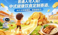 普通人可入局！中式健康饮食定制赛道，AI 十分钟做爆款，变现超给力
