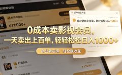 【小红书、咸鱼】0成本卖影视会员，一天卖出上百单，轻轻松松日入1000+