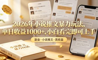 2026年小说推文暴力玩法，单日收益1000+，小白看完即可上手