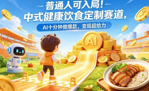 普通人可入局！中式健康饮食定制赛道，AI 十分钟做爆款，变现超给力