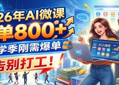 2026年AI微课，一单800+，开学季刚需爆单，告别打工！