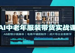 AI中老年服装带货实战课：AB剧情分镜脚本，电商平铺图制作，成片导出全套教学