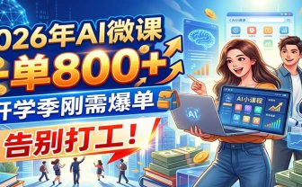 2026年AI微课，一单800+，开学季刚需爆单，告别打工！